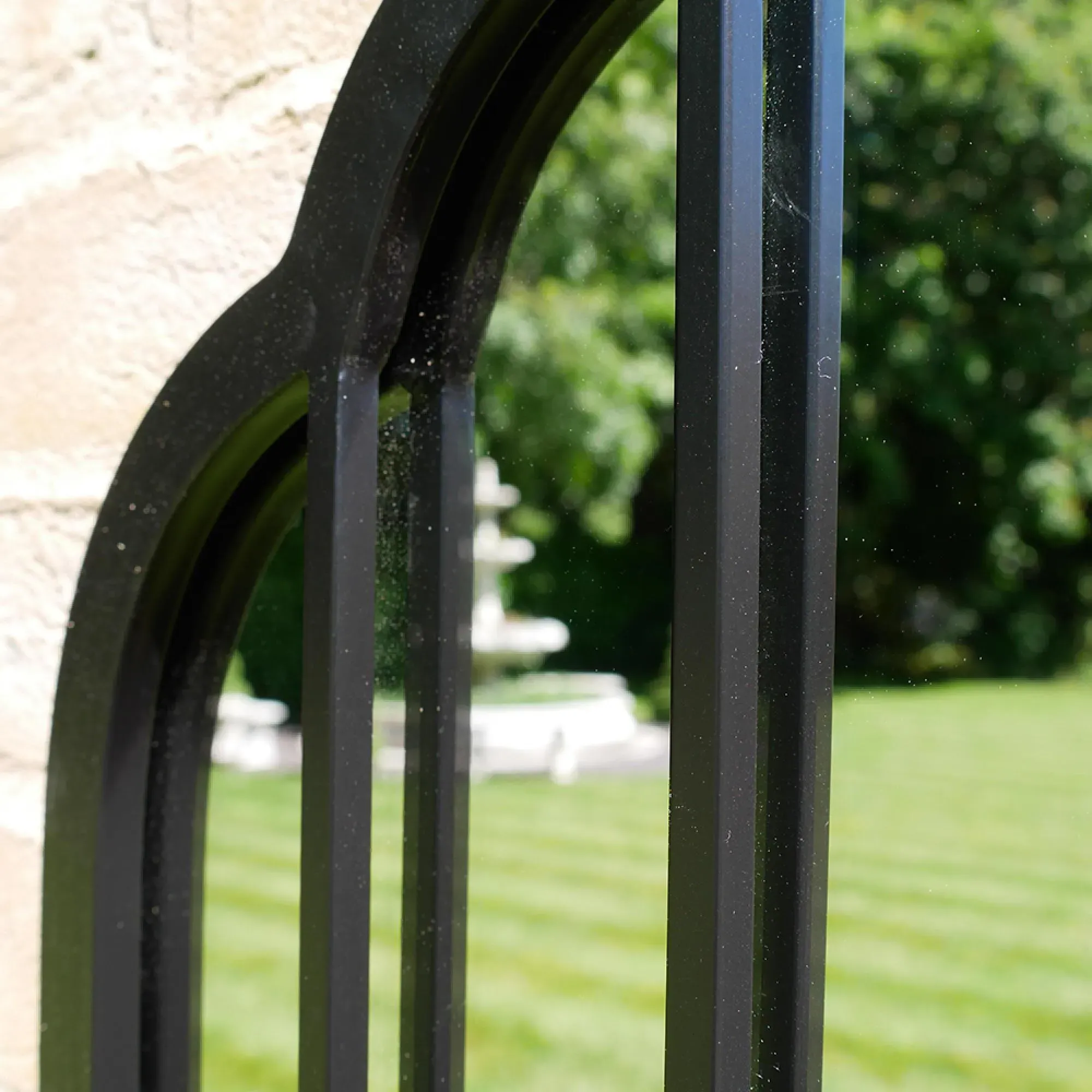 Victorian Garden Mirror - Black, Metal