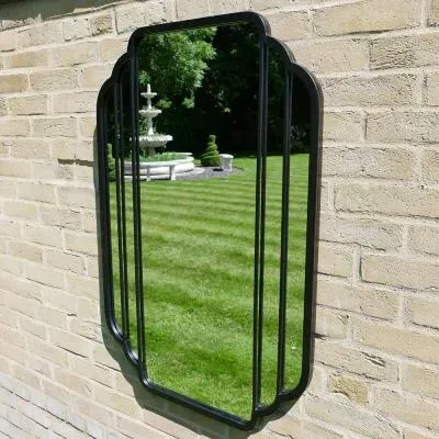 Victorian Garden Mirror - Black, Metal image