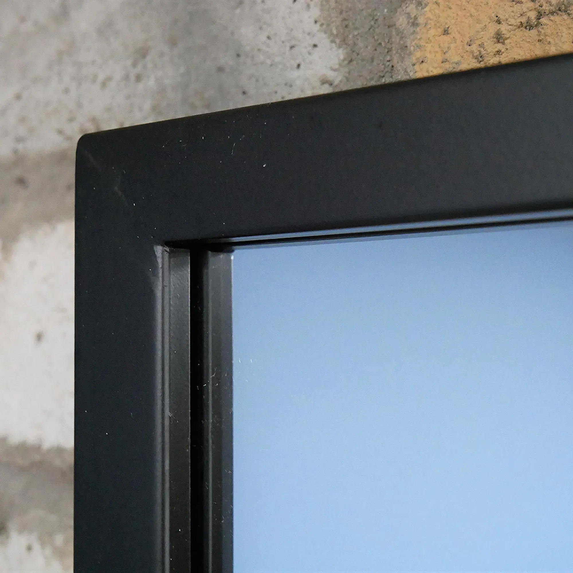 Wide Wall Mirror - Black, Metal
