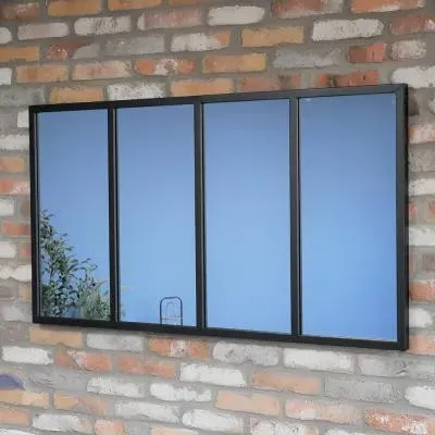 Wide Wall Mirror - Black, Metal image