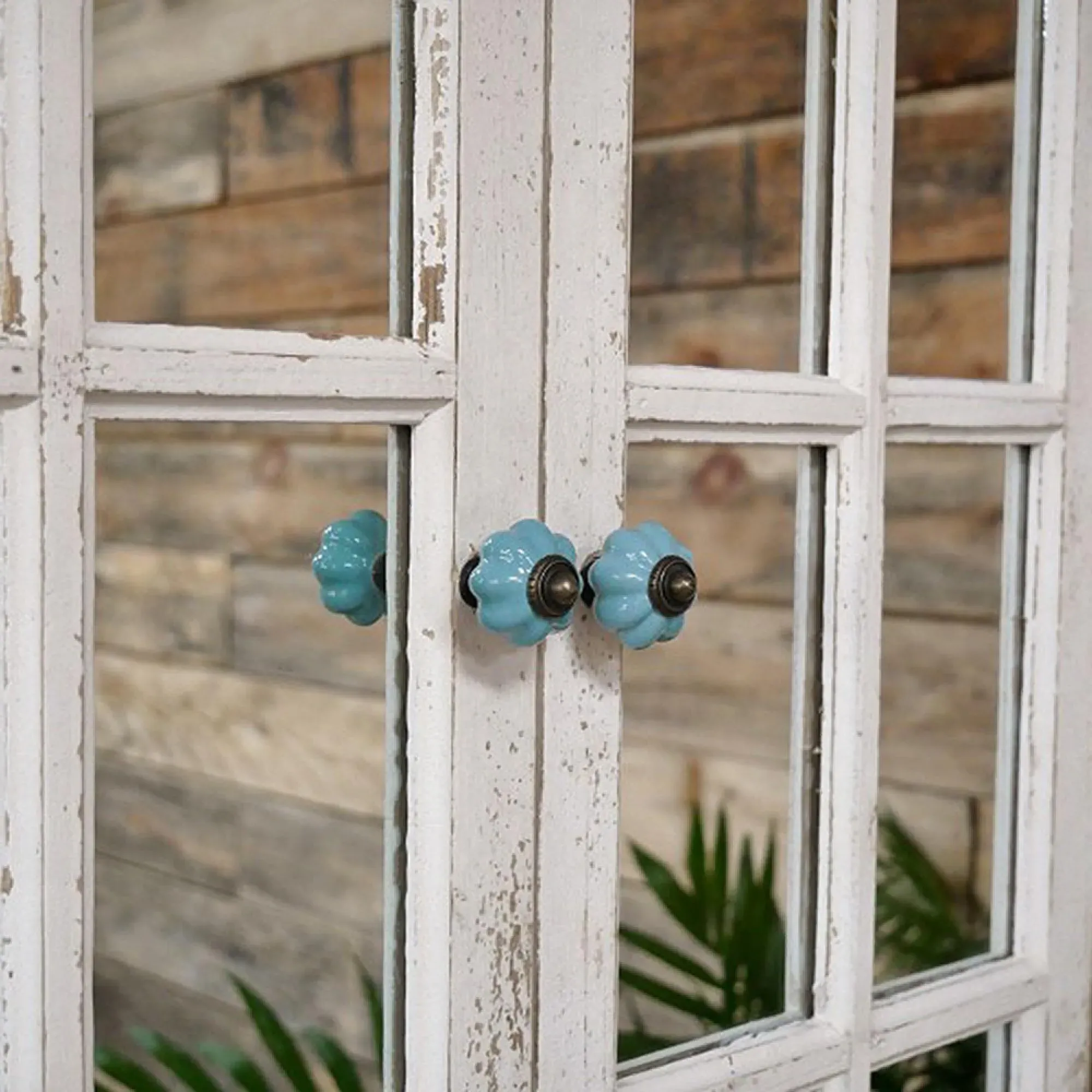 Window Look Mirror - Rustic White