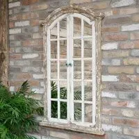 Window Look Mirror - Rustic White
