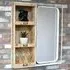 Wood and Metal Mirror with Shelves - White