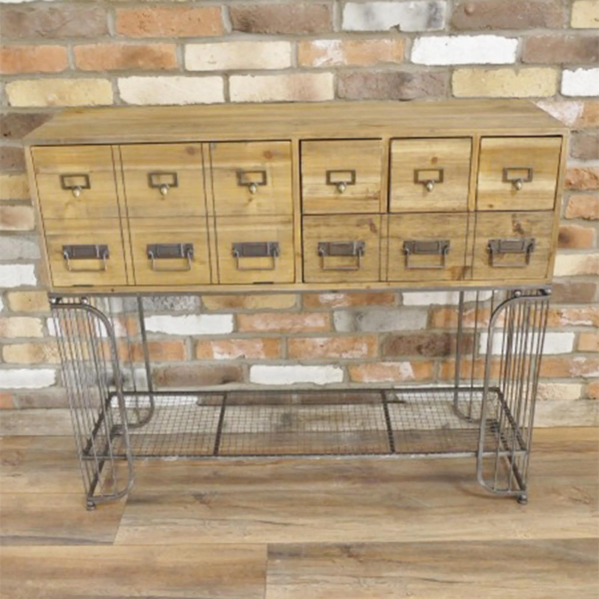 Wood and Metal Multi Drawer Cabinet