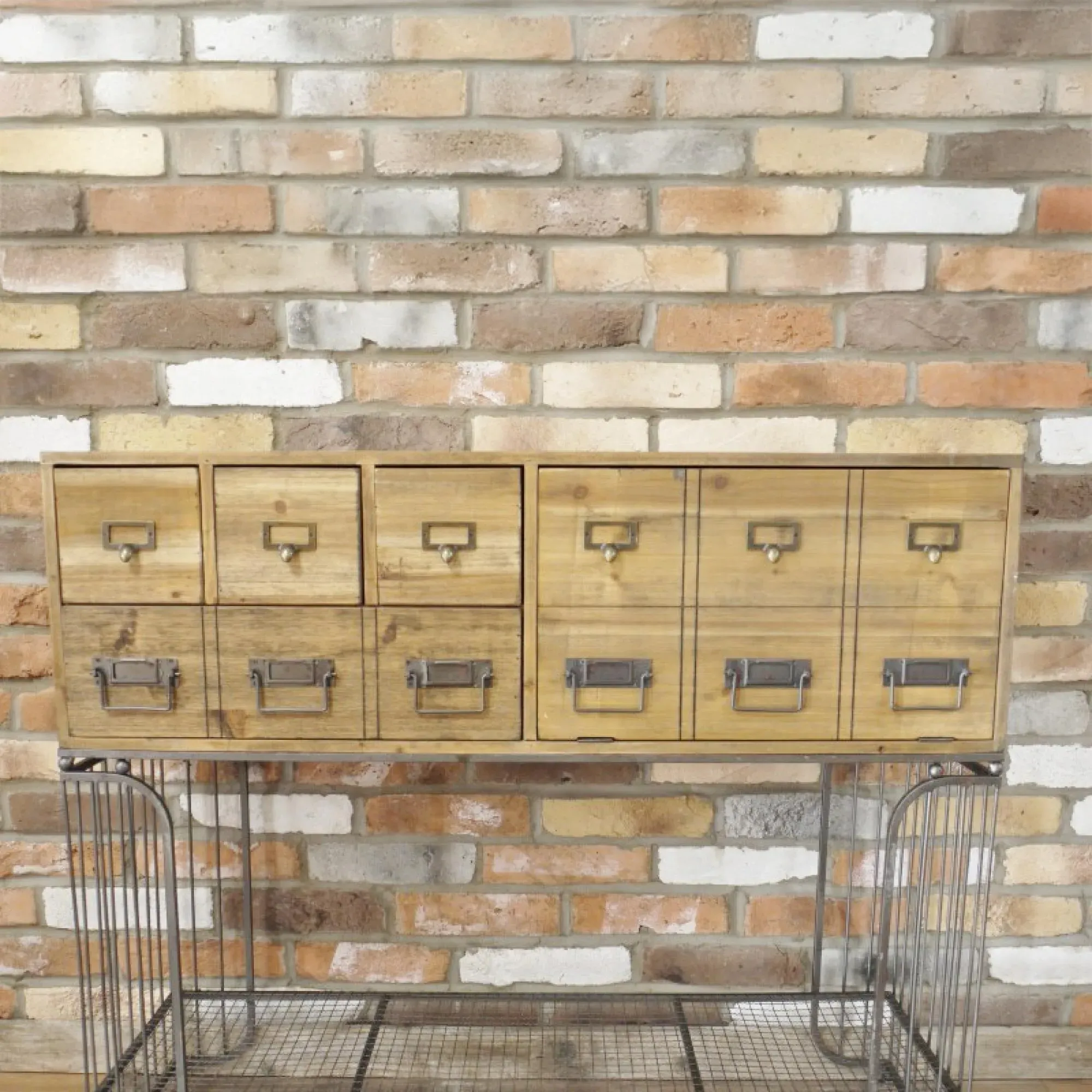 Wood and Metal Multi Drawer Cabinet