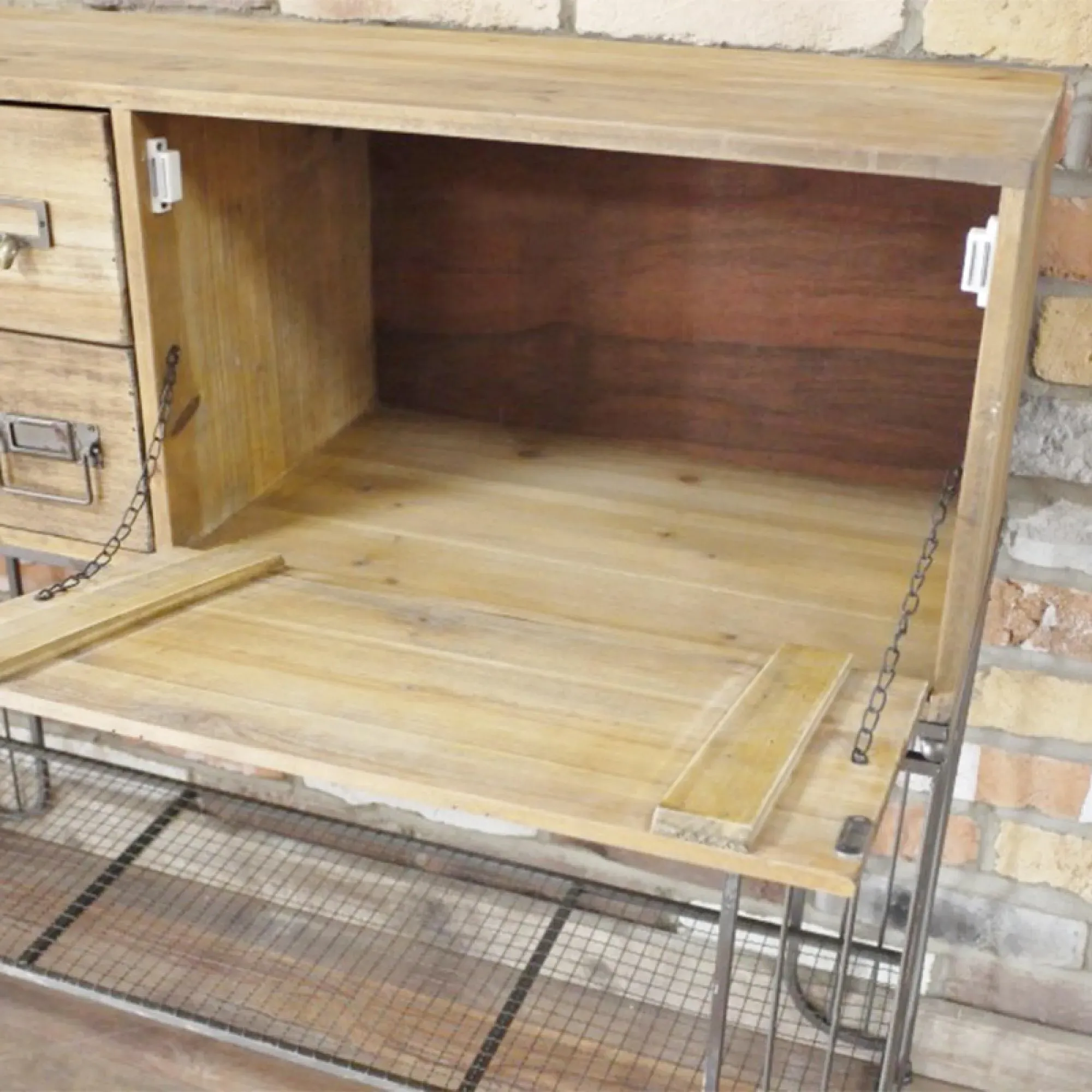 Wood and Metal Multi Drawer Cabinet