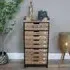 Wood and Metal Narrow Storage Cabinet - Natural
