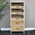 Wood and White Metal Storage Cabinet