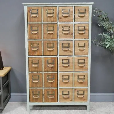 Wooden 2 Door Multi Drawer Tall Cabinet