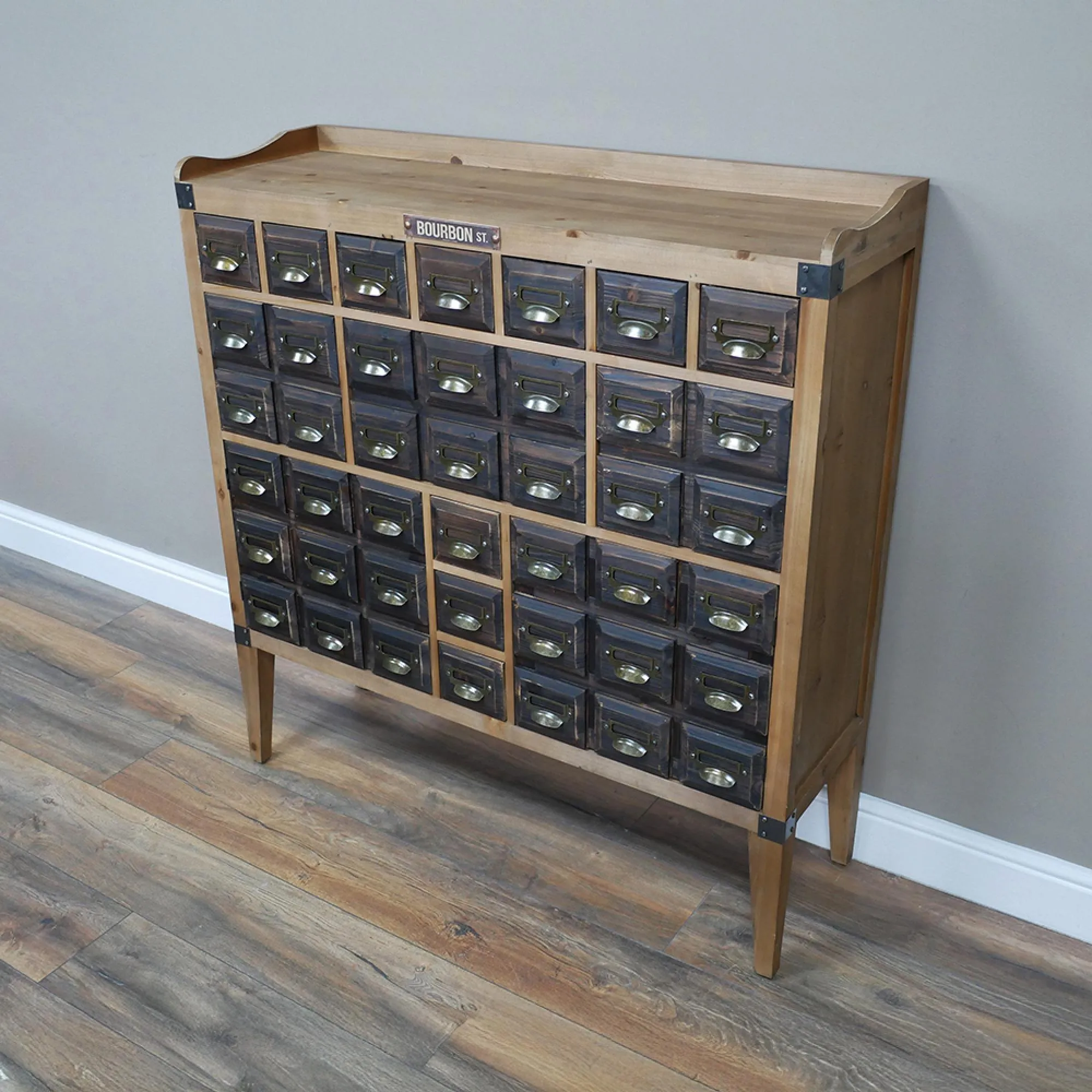 Wooden 2 Door Wide Cabinet with Multi Drawer