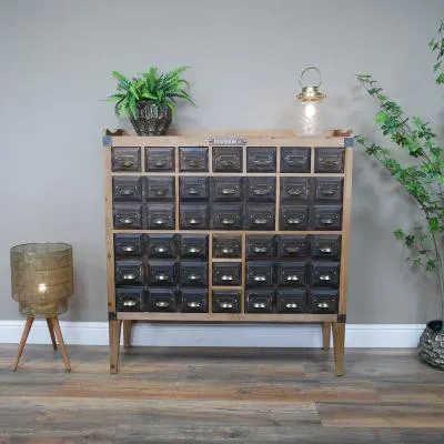 Wooden 2 Door Wide Cabinet with Multi Drawer