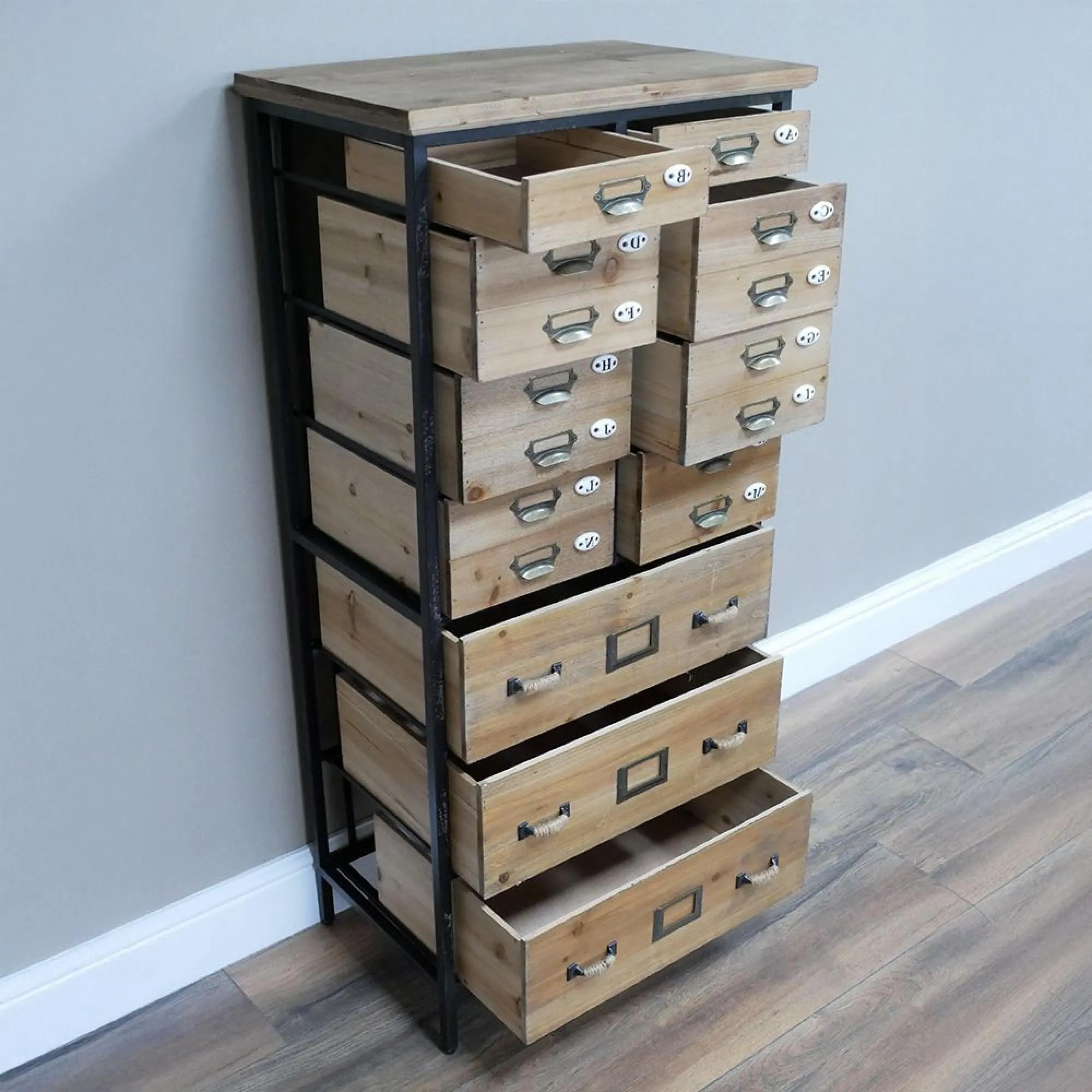 Wooden Multi Drawer Tall Cabinet