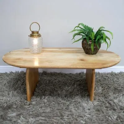 Wooden Oval Coffee Table