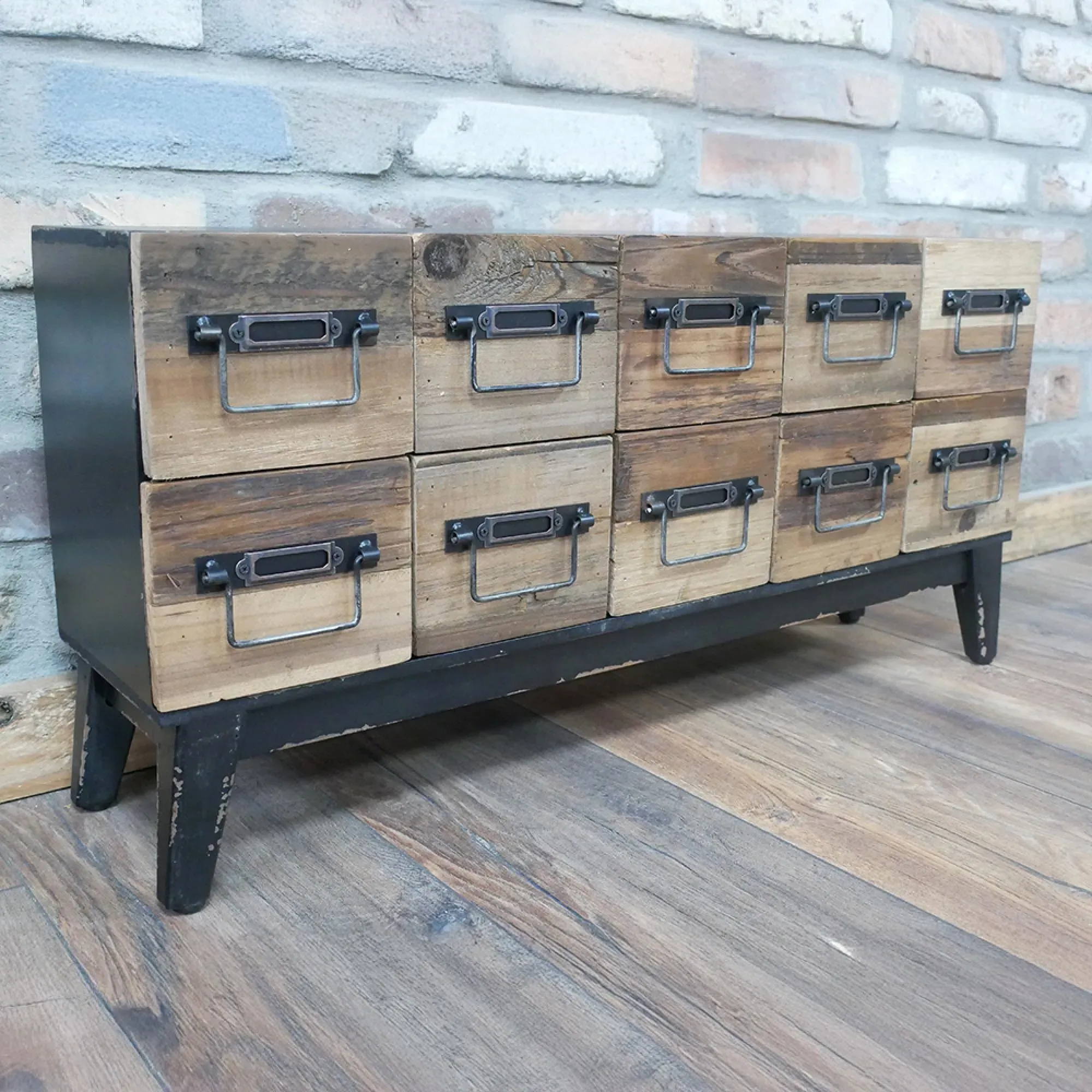 Wooden Wide Multi Drawer Storage Unit