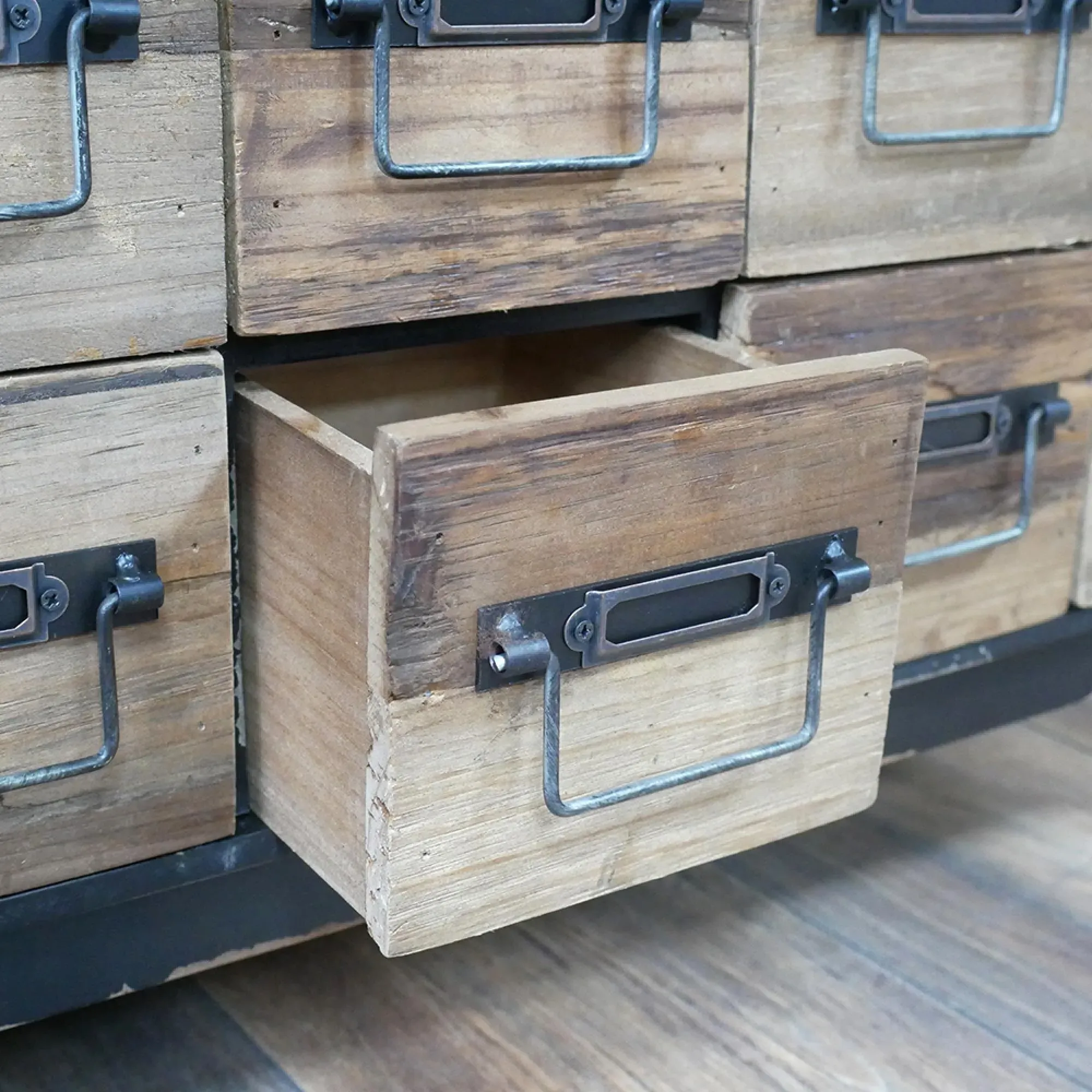 Wooden Wide Multi Drawer Storage Unit