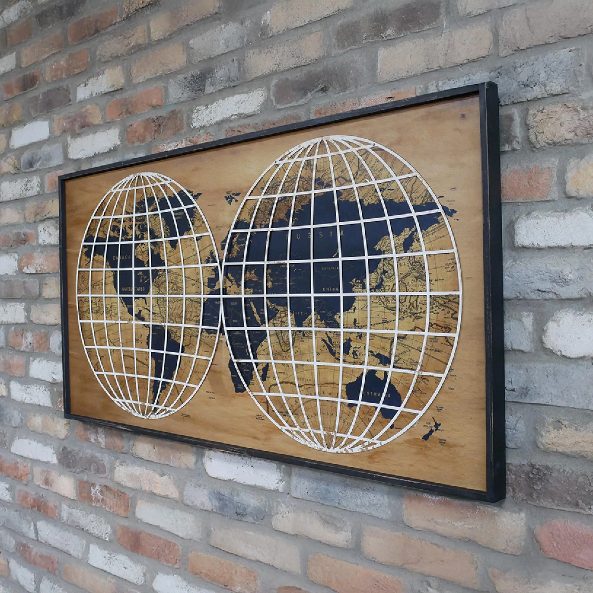 World Map Wall Decor - Set of 2
