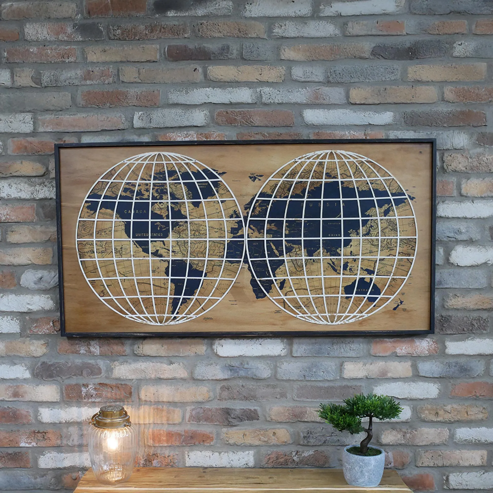 World Map Wall Decor - Set of 2