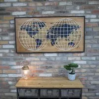 World Map Wall Decor - Set of 2