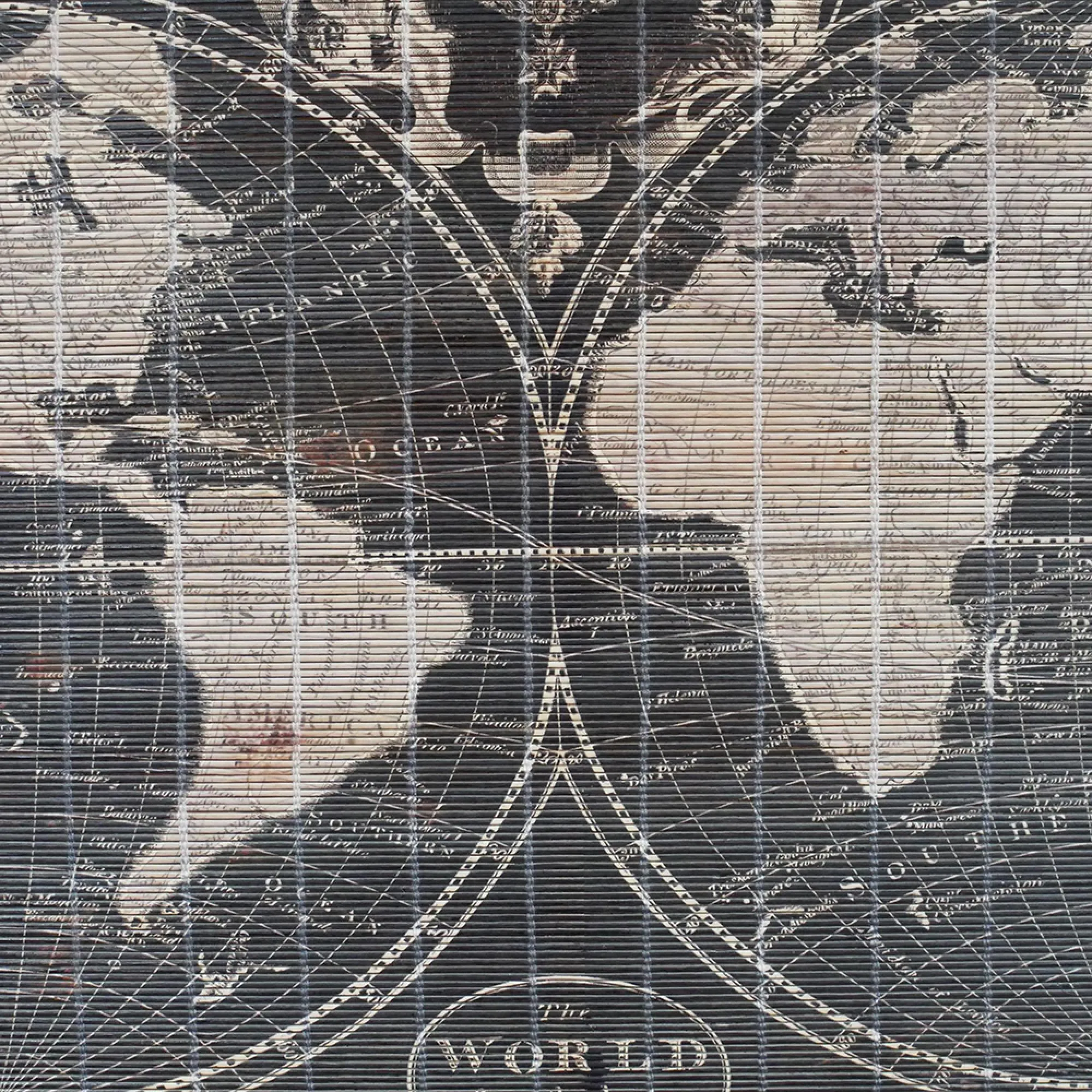 World Map Wall Decor - Set of 2, Grey