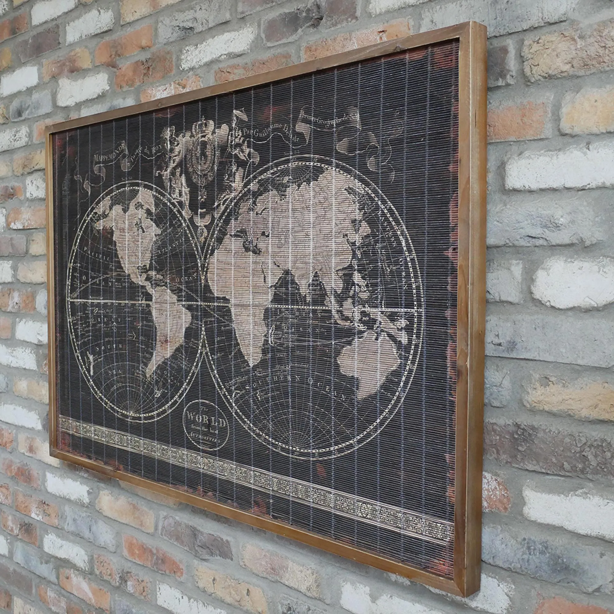 World Map Wall Decor - Set of 2, Grey