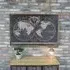 World Map Wall Decor - Set of 2, Grey