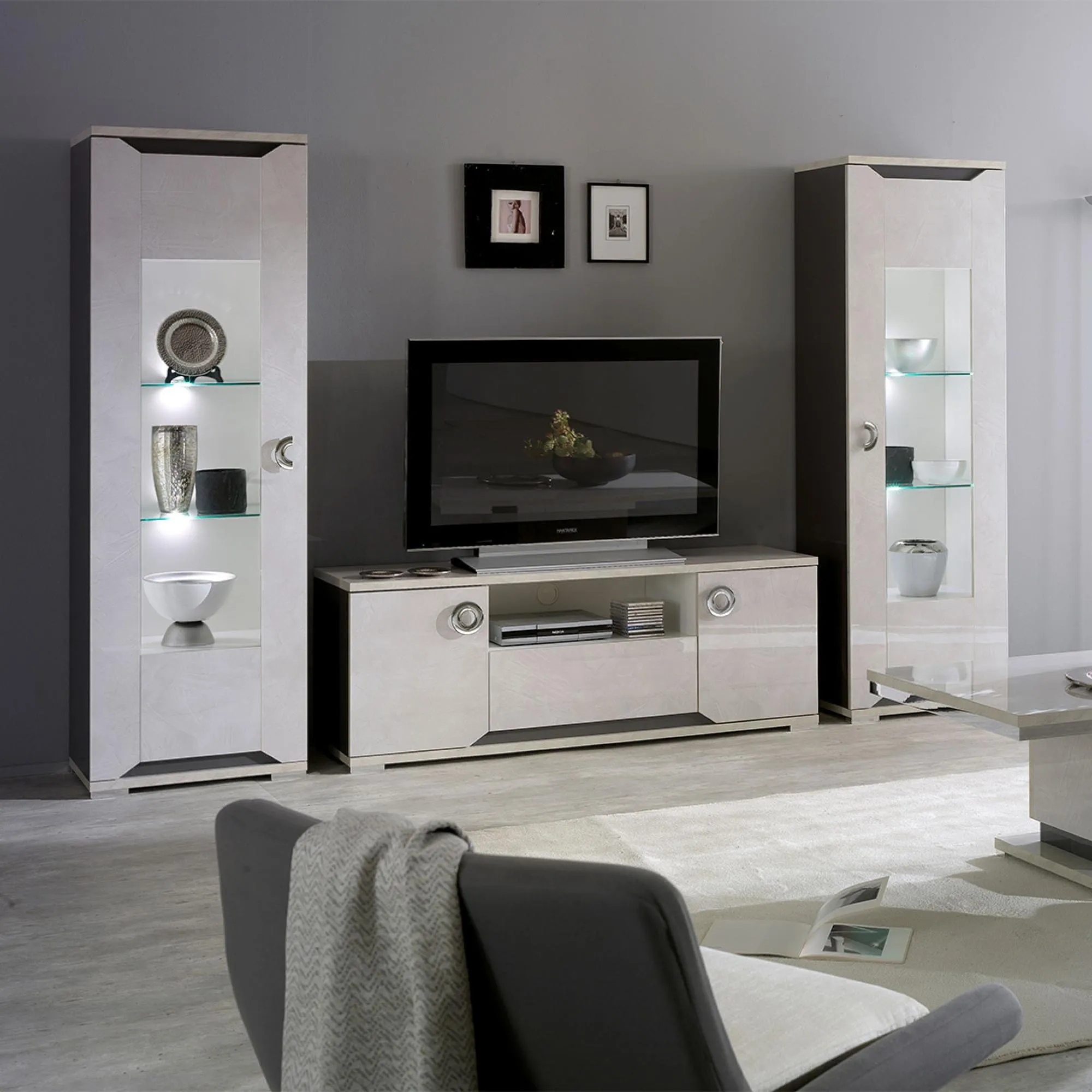 Angelo 152cm TV Unit - Grey, Marble