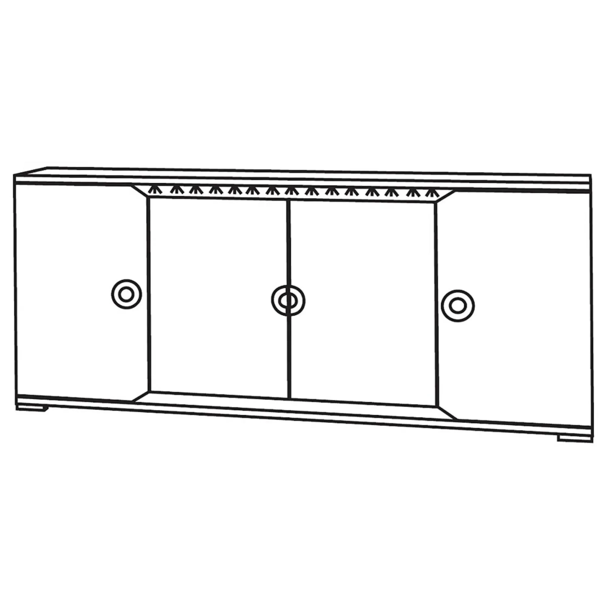 Angelo 4 Door Sideboard with LED Light - Grey, Marble