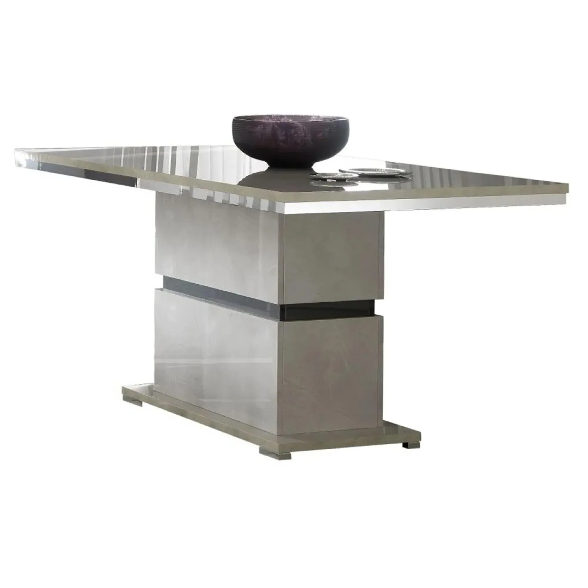 Angelo 6-Seater Pedestal Dining Table - Grey, Marble