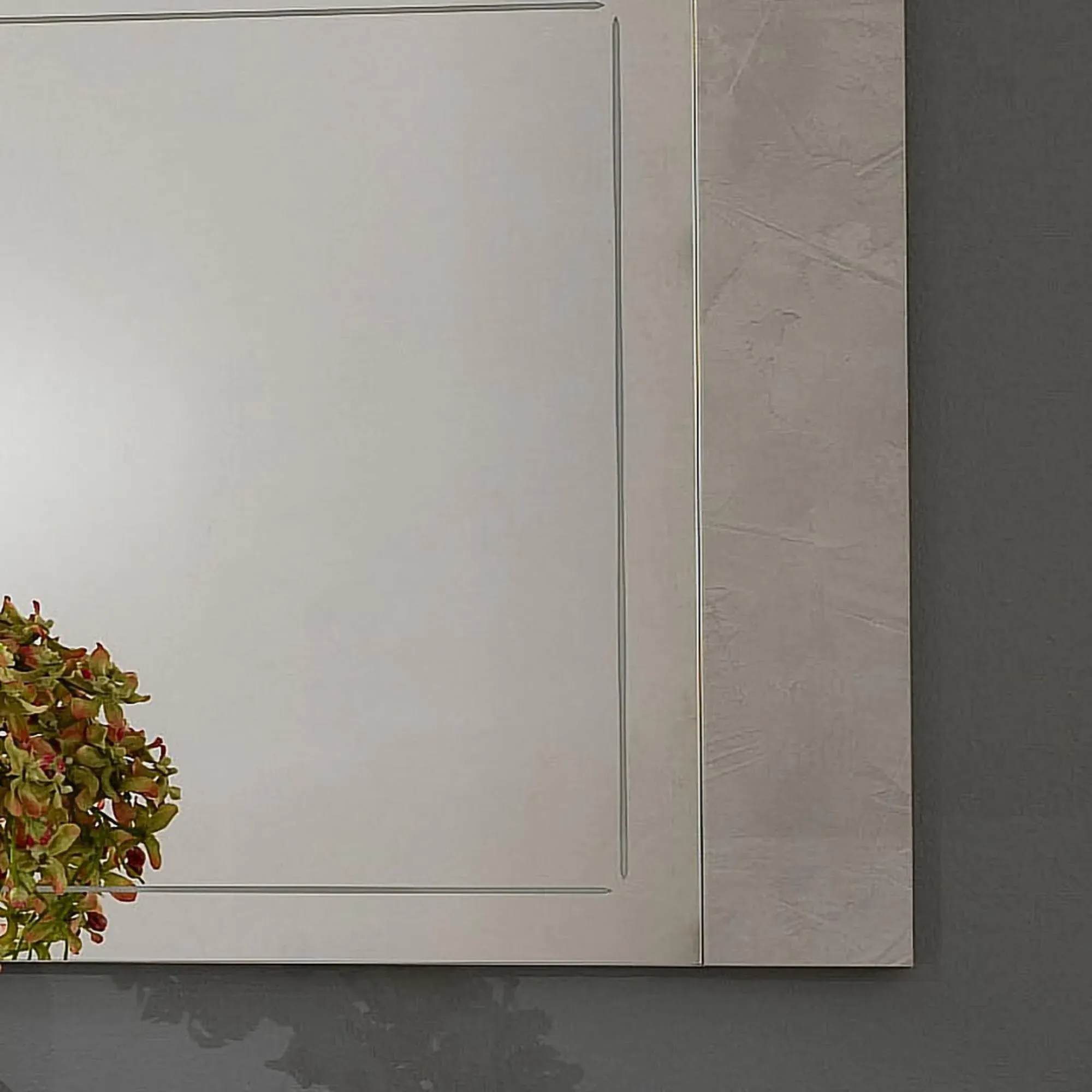 Angelo Rectangular Wall Mirror - Grey, Marble