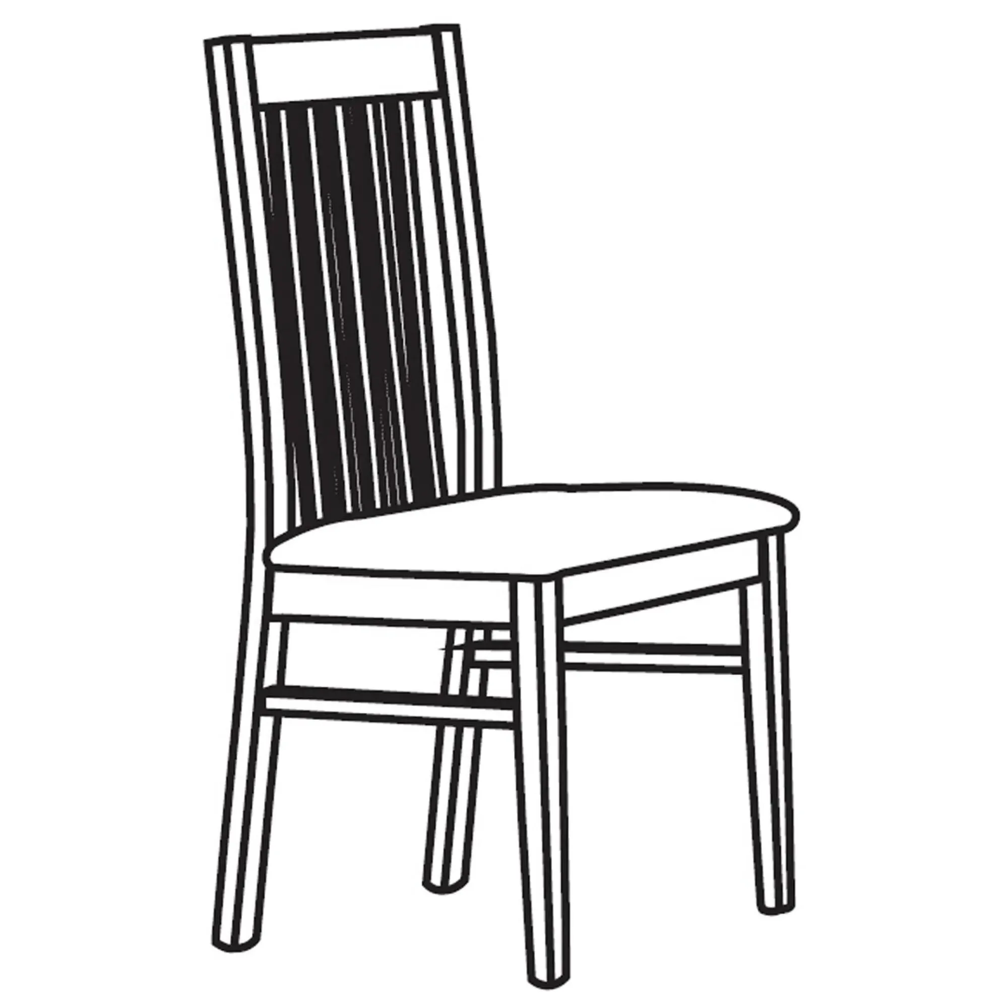 Angelo Slatted Back Dining Chair - Dark Grey