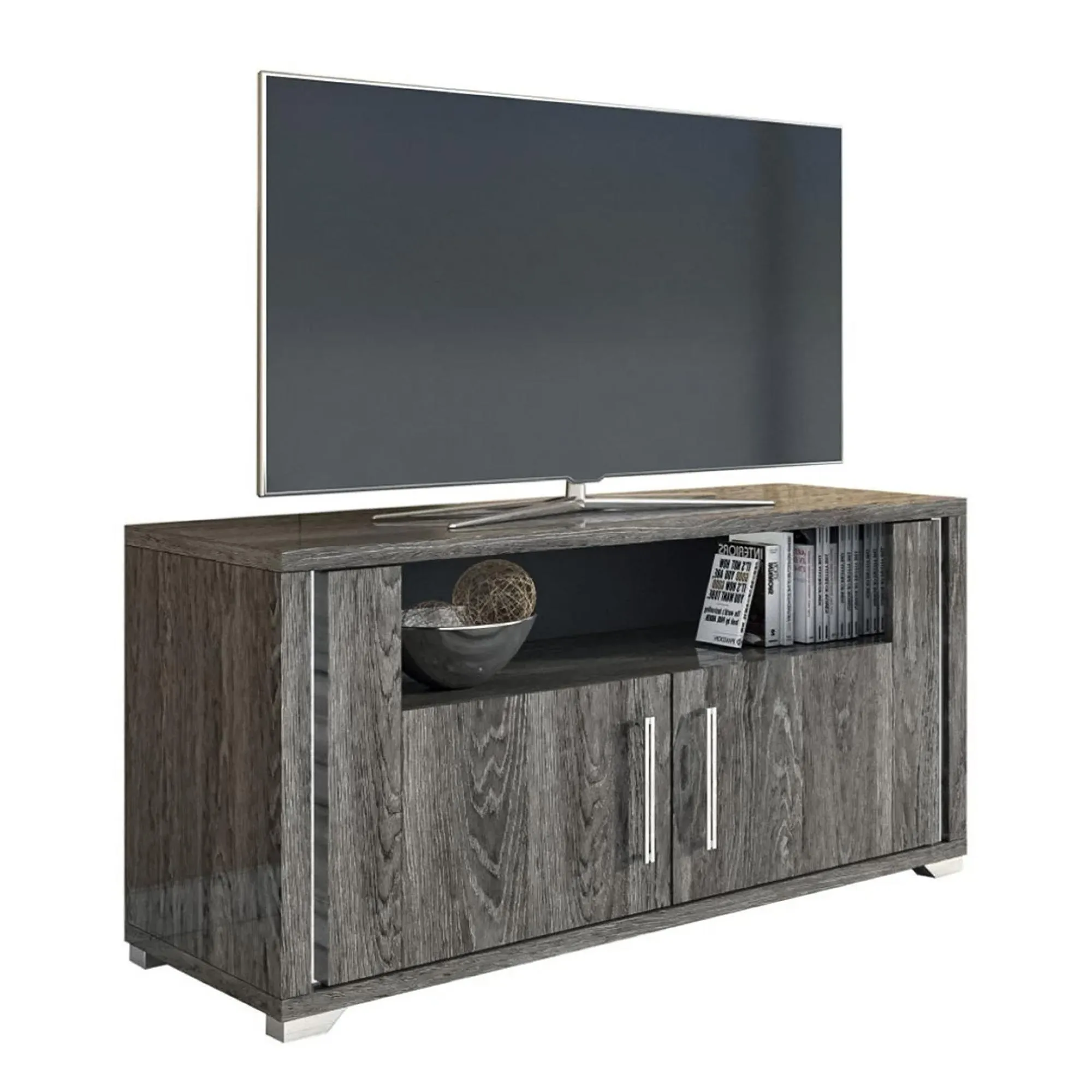 Augusta 105cm TV Unit - Anthracite, Oak Effect