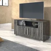 Augusta 105cm TV Unit - Anthracite, Oak Effect