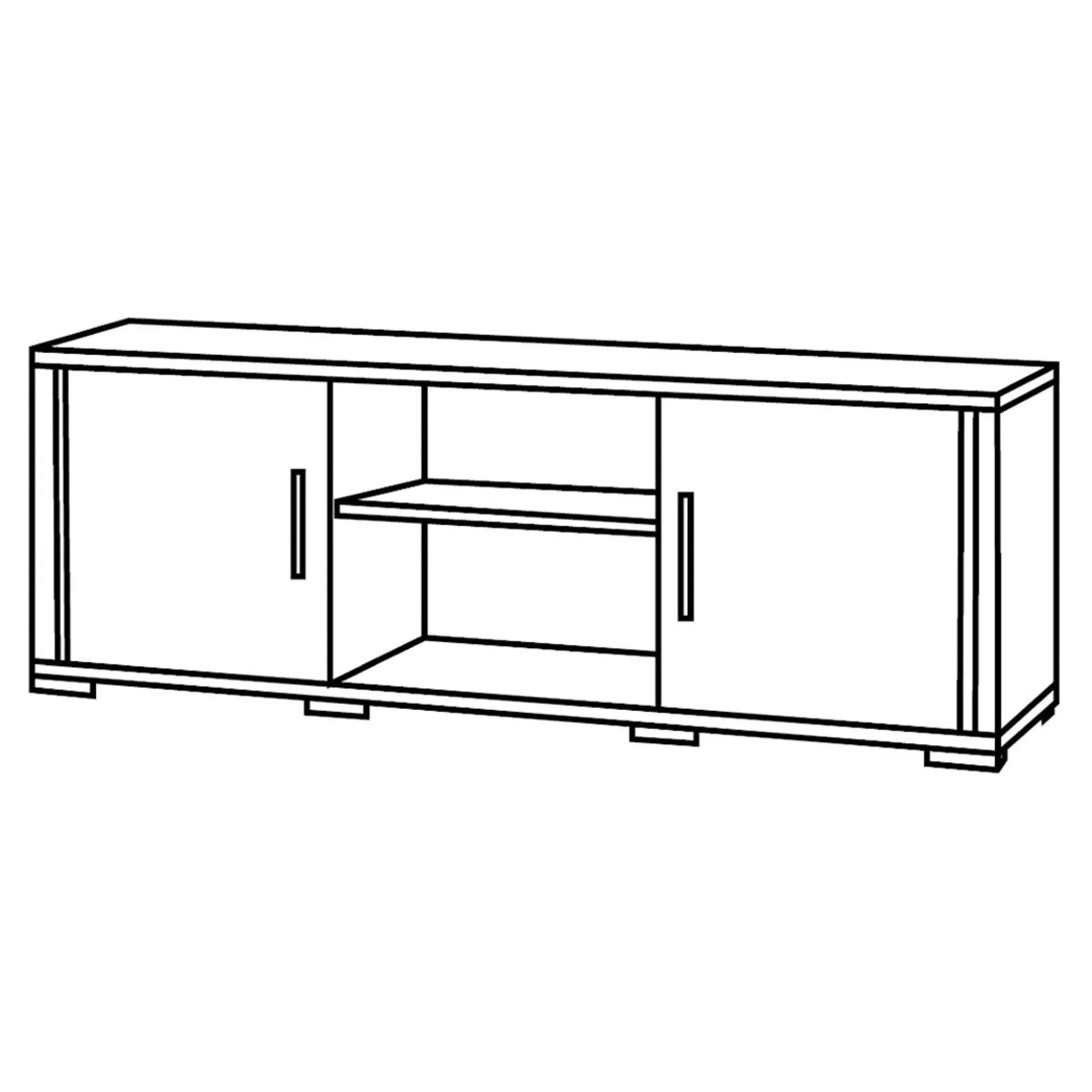 Augusta 157cm TV Unit - Grey, Oak Effect