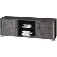 Augusta 157cm TV Unit - Grey, Oak Effect