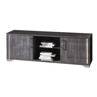 Augusta 157cm TV Unit - Grey, Oak Effect image