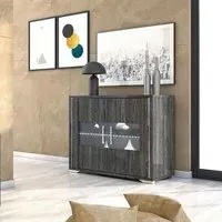 Augusta 2 Door Small Sideboard - Grey, Oak Effect