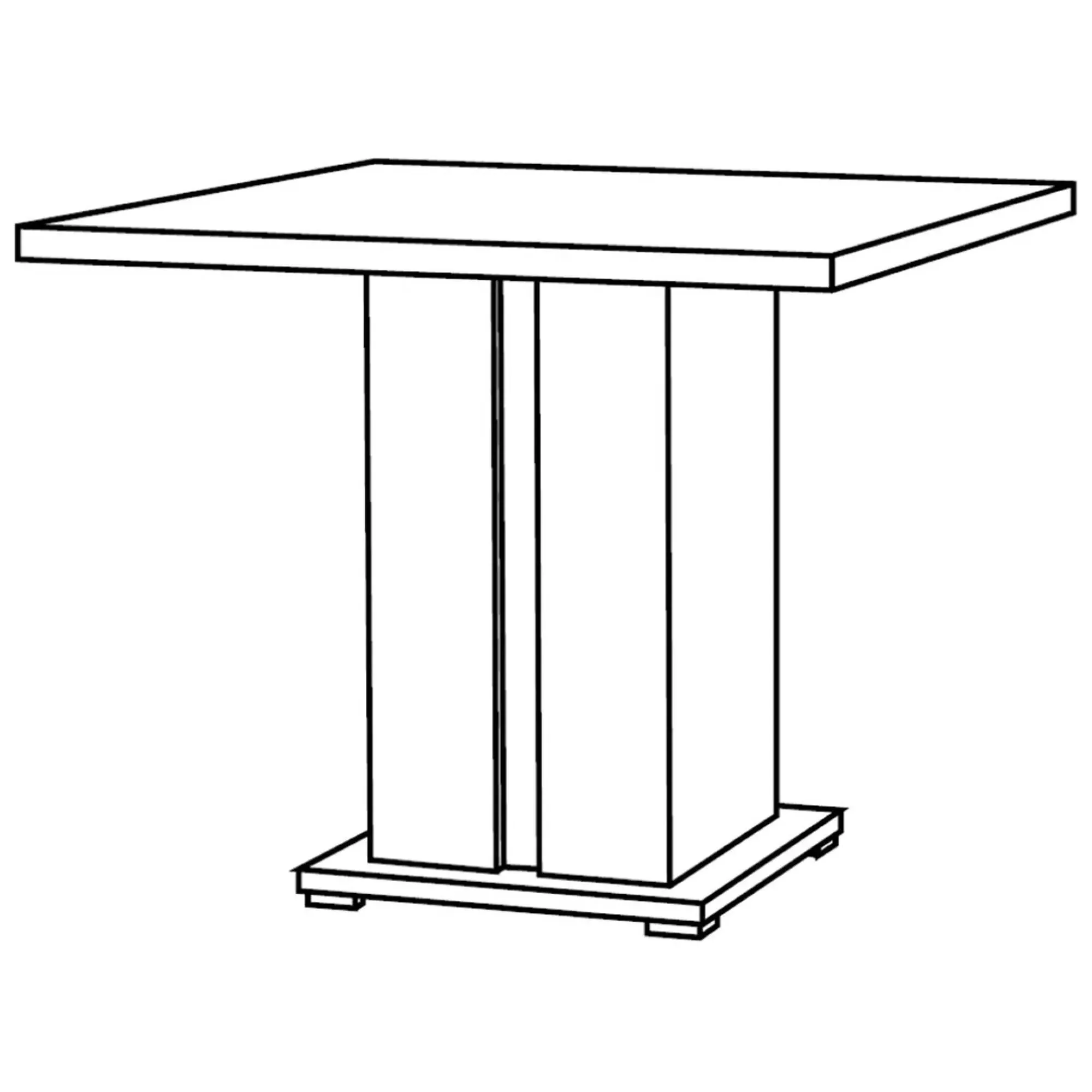 Augusta 2-Seater Square Pedestal Dining Table - Grey Oak