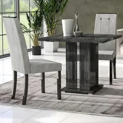 Augusta 2-Seater Square Pedestal Dining Table - Grey Oak image