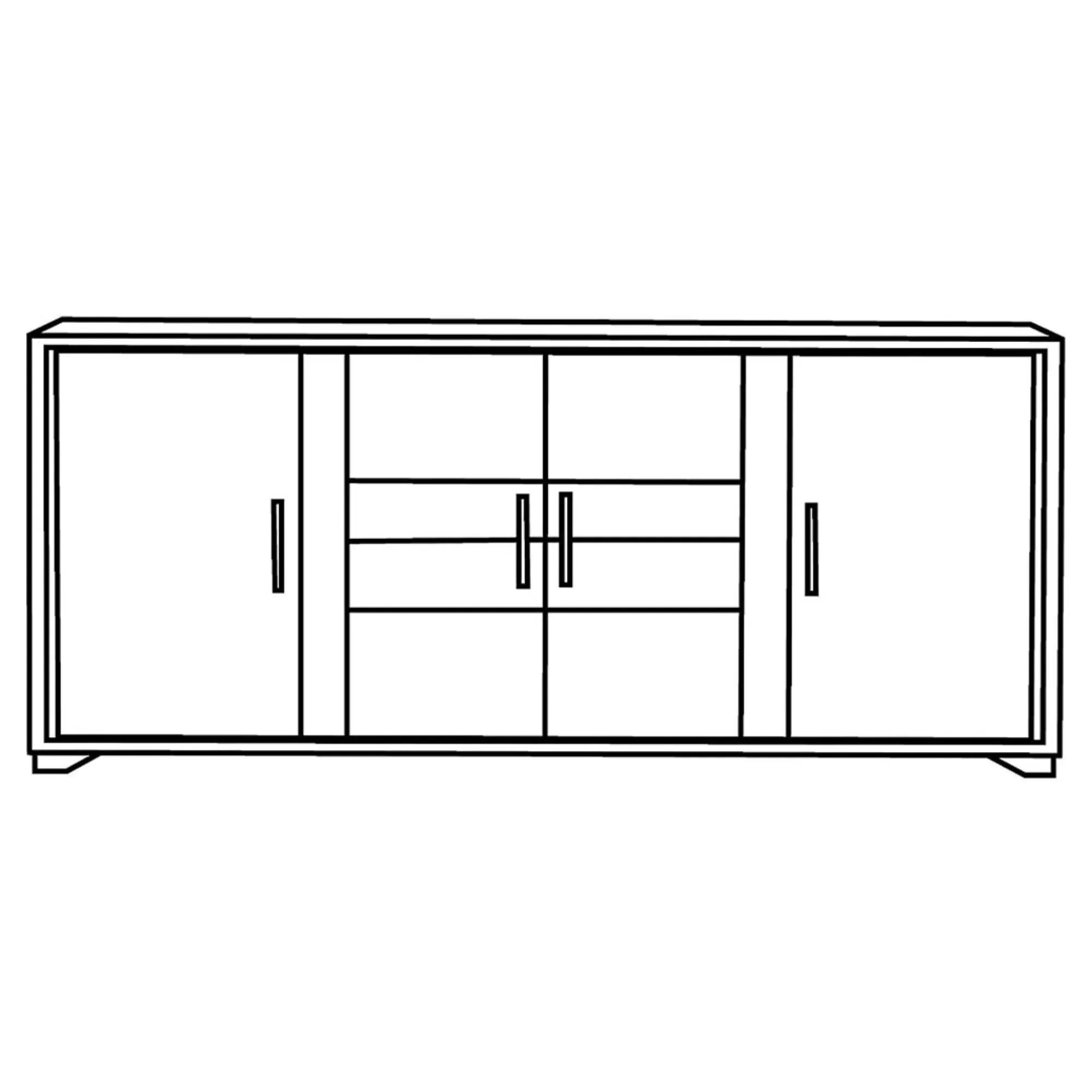 Augusta 4 Door Sideboard - Anthracite Oak
