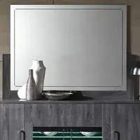 Augusta Large Wall Mirror - Grey, Oak Effect