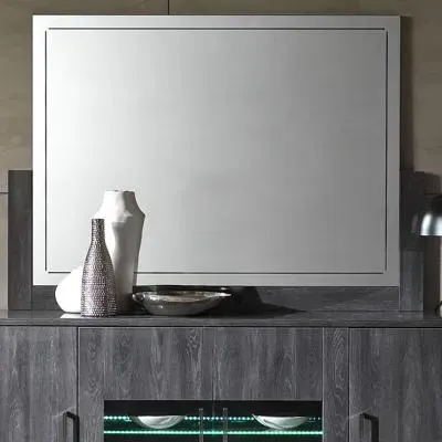 Augusta Large Wall Mirror - Grey, Oak Effect