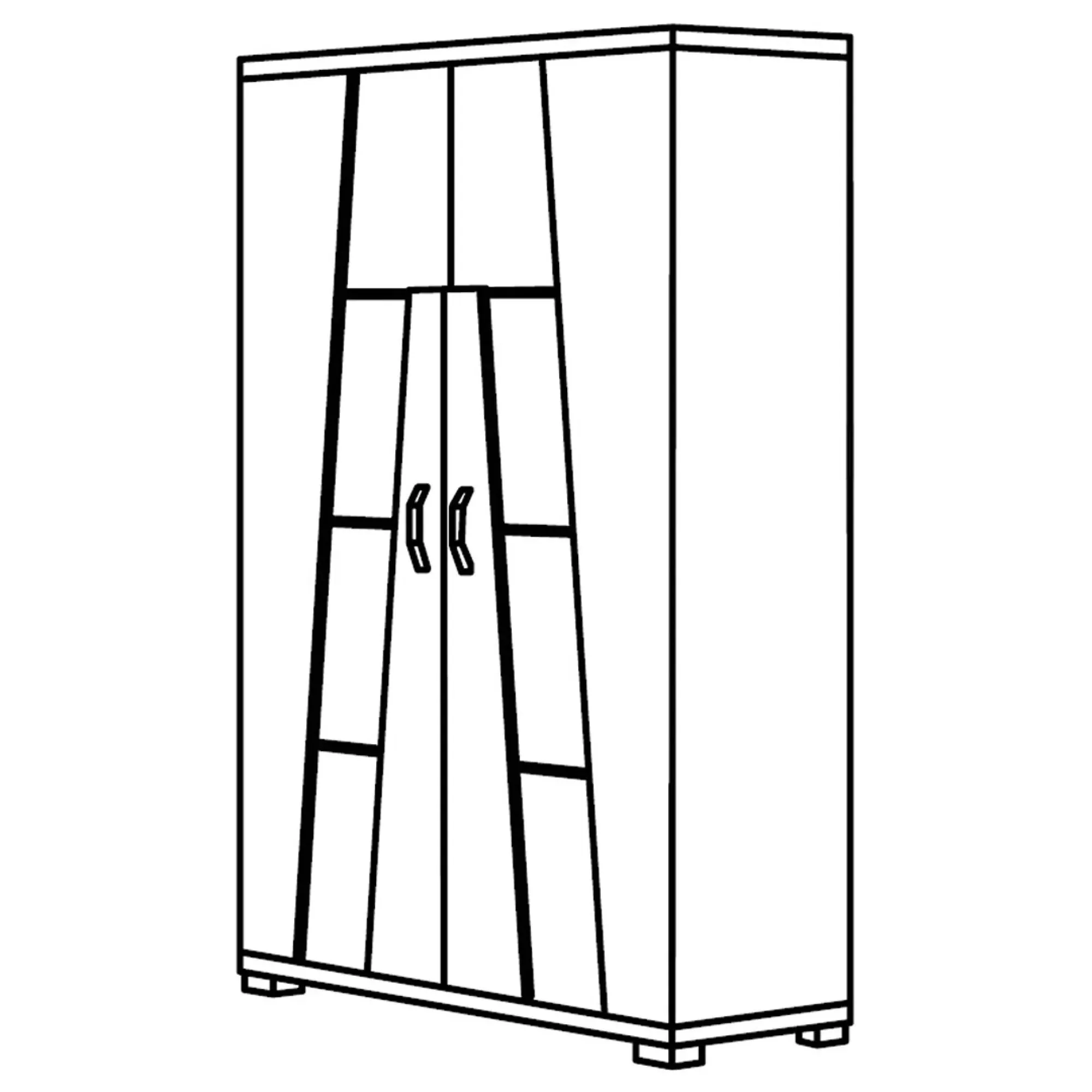 Bagni 2 Door Display Cabinet with LED - Dark Grey Oak