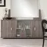 Bagni 4 Door Sideboard with LED Light - Dark Grey Oak, Glass