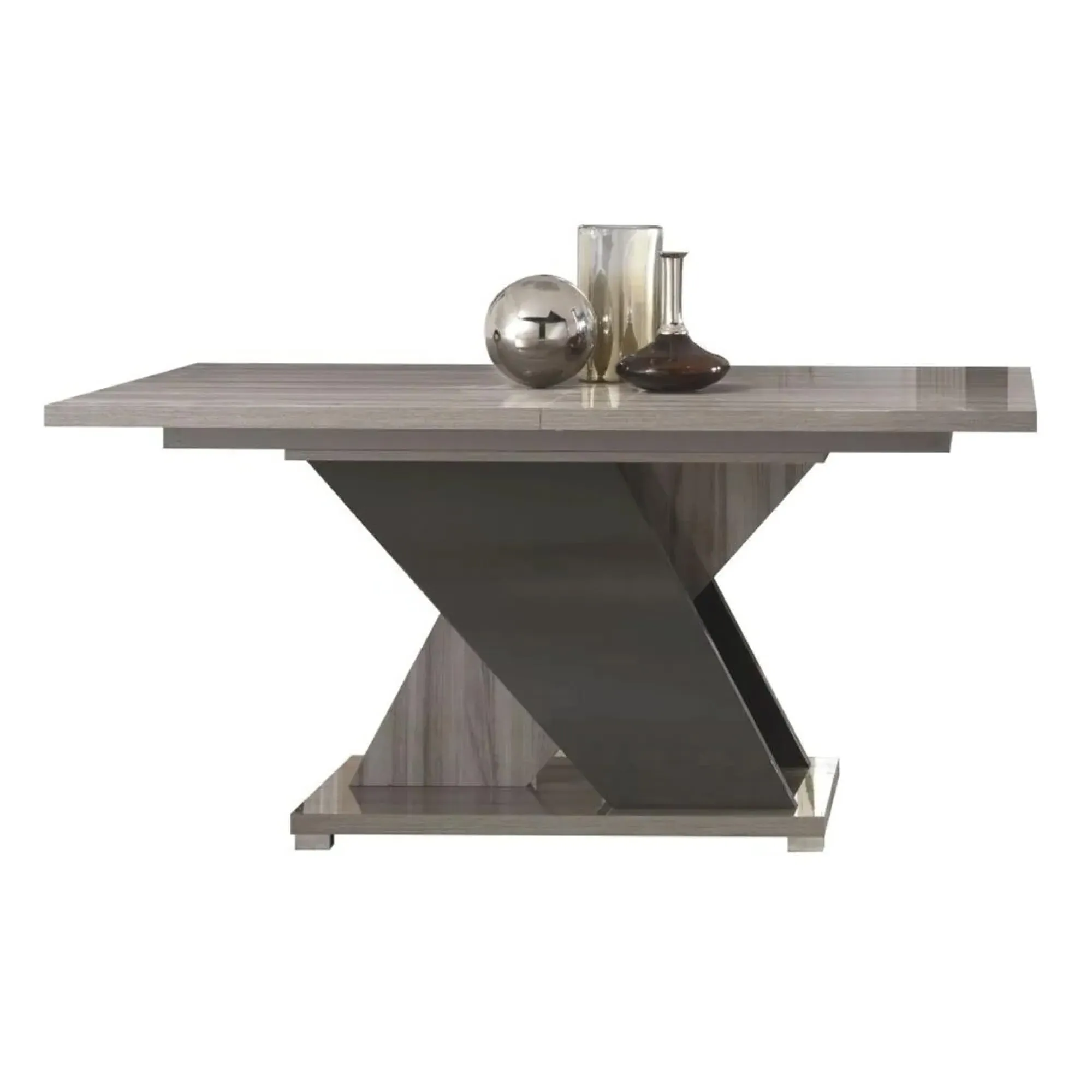 Bagni 6-8 Seater Extending Pedestal Dining Table - Dark Grey Oak