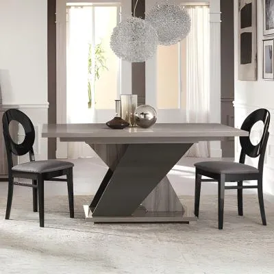 Bagni 6-8 Seater Extending Pedestal Dining Table - Dark Grey Oak image