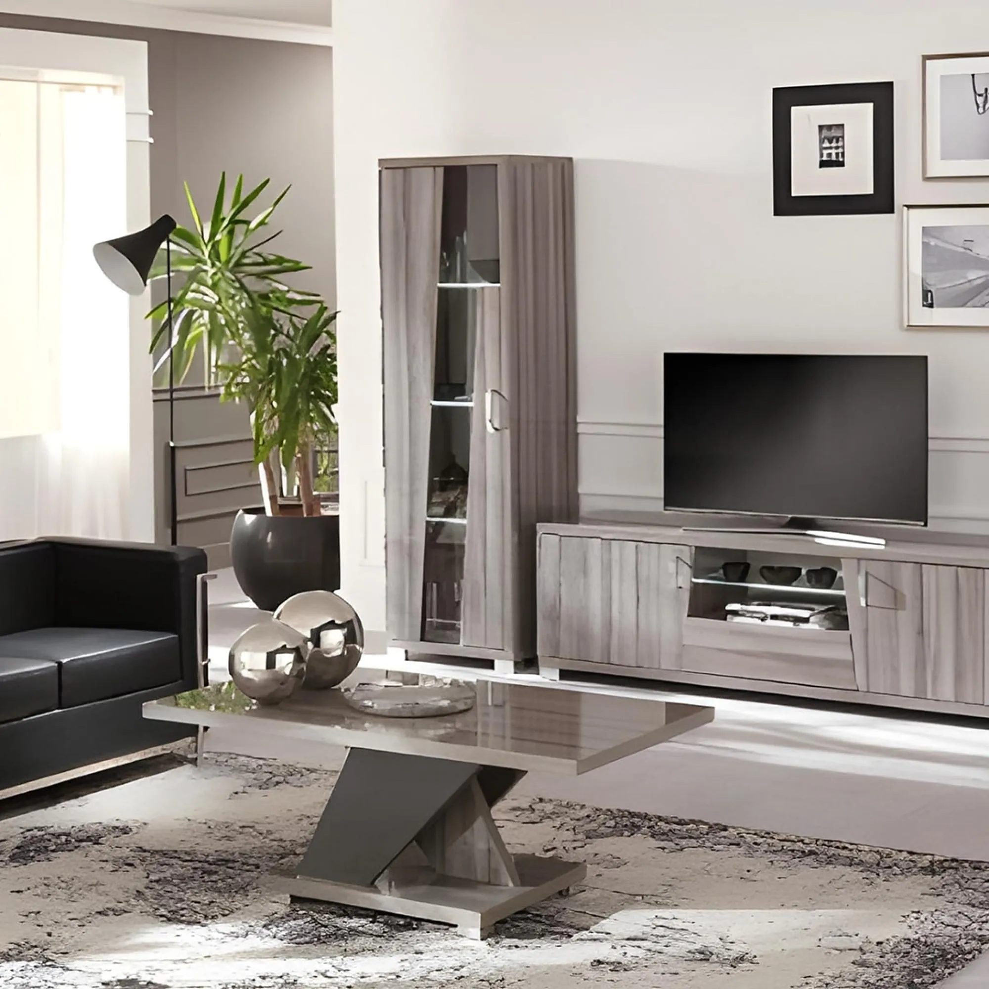 Bagni Coffee Table - Dark Grey Oak, Walnut