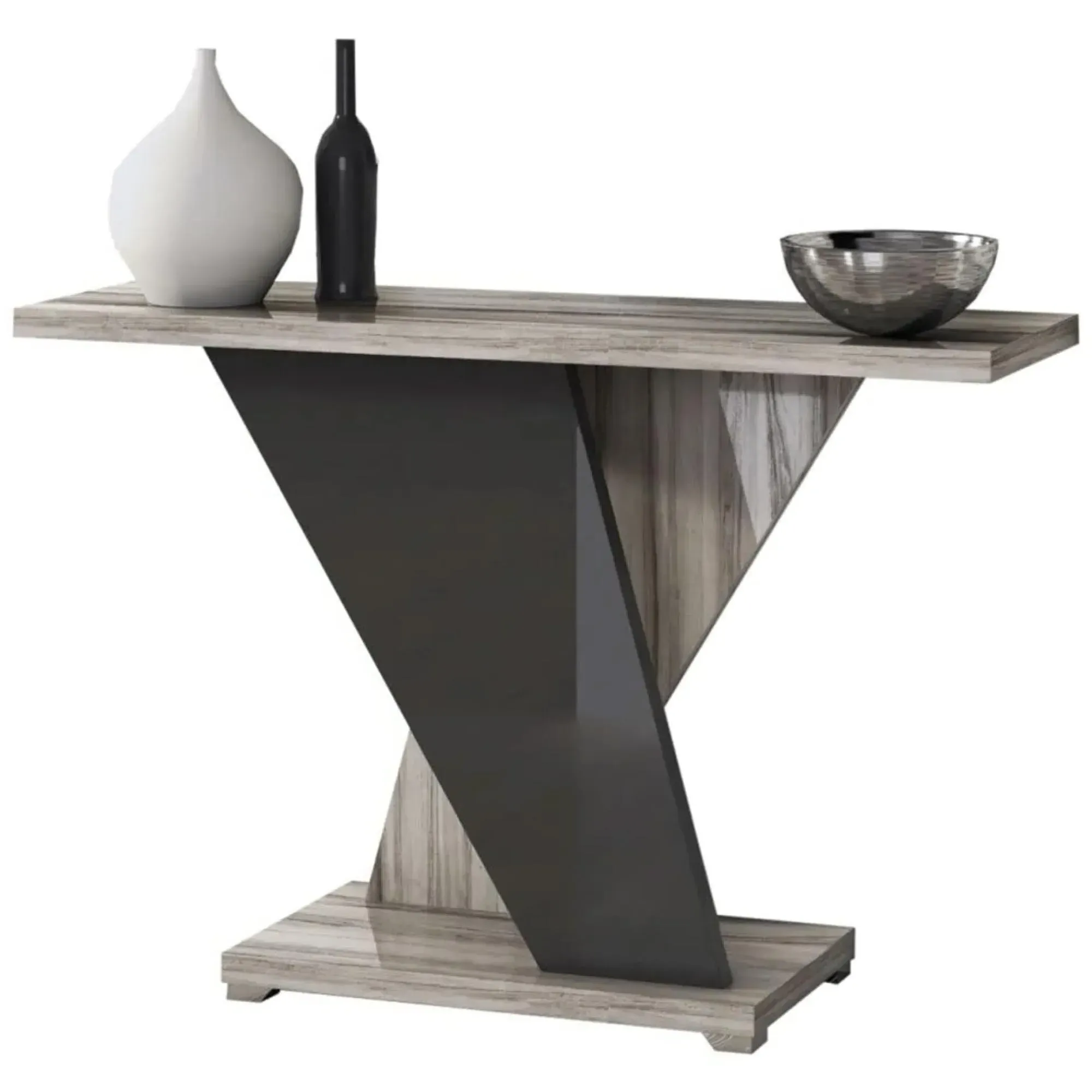 Bagni Console Table - Dark Grey Oak, Walnut