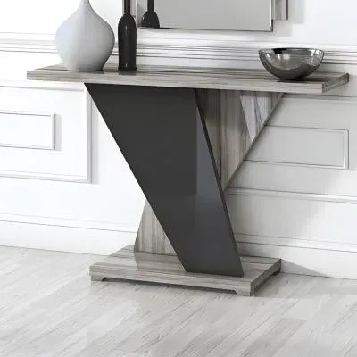 Bagni Console Table - Dark Grey Oak, Walnut image