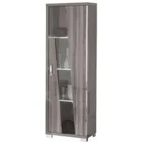 Bagni Italian 1 Door Cabinet LHF with LED Light - Dark Grey Oak