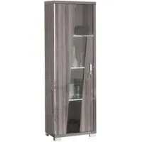 Bagni Italian 1 Door Cabinet RHF with LED Light - Dark Grey Oak